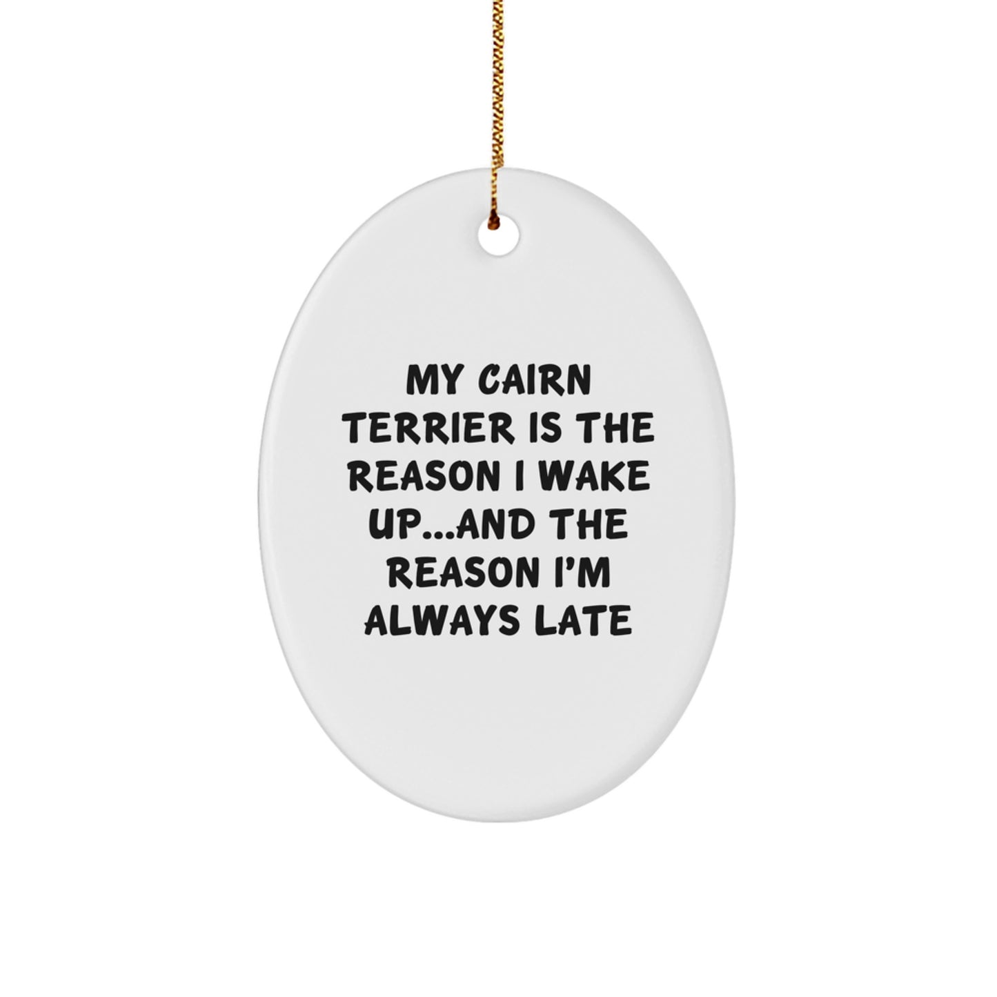 Cairn Terrier Dog Gifts, Funny Quote Oval Ornament, Gifts from Friends for Men and Women, Christmas Unique Gifts - Image 1