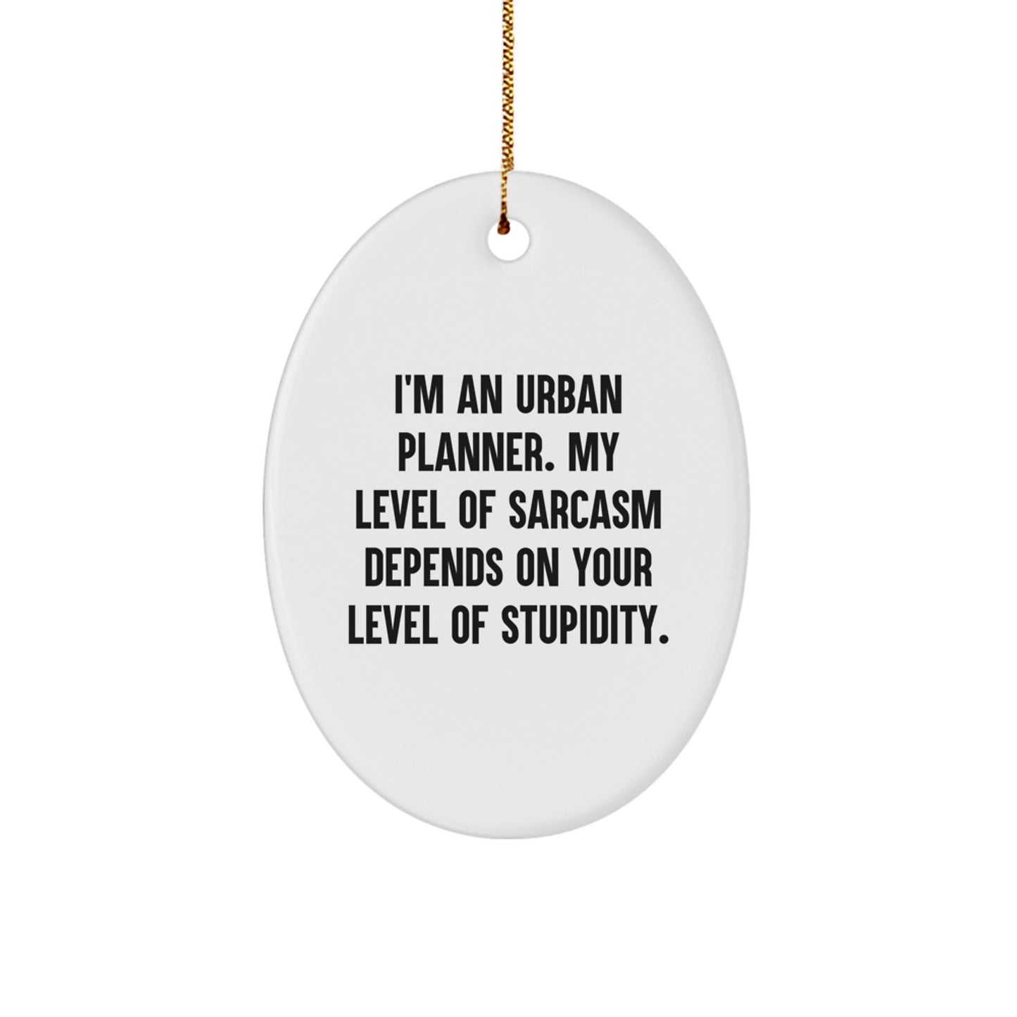 Urban Planner Gifts from Friends, Funny Oval Ornament Quote, Christmas Unique Gifts for Urban Planner - Image 1