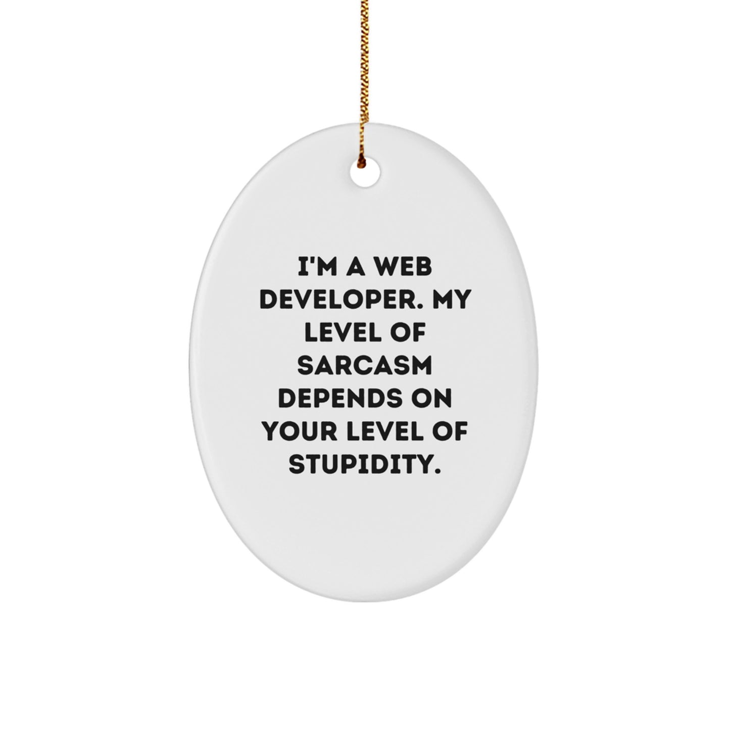 Web Developer Oval Ornament, Funny Quote, Gifts from Friends, for Men, Unique Christmas Unique Gifts - Image 1