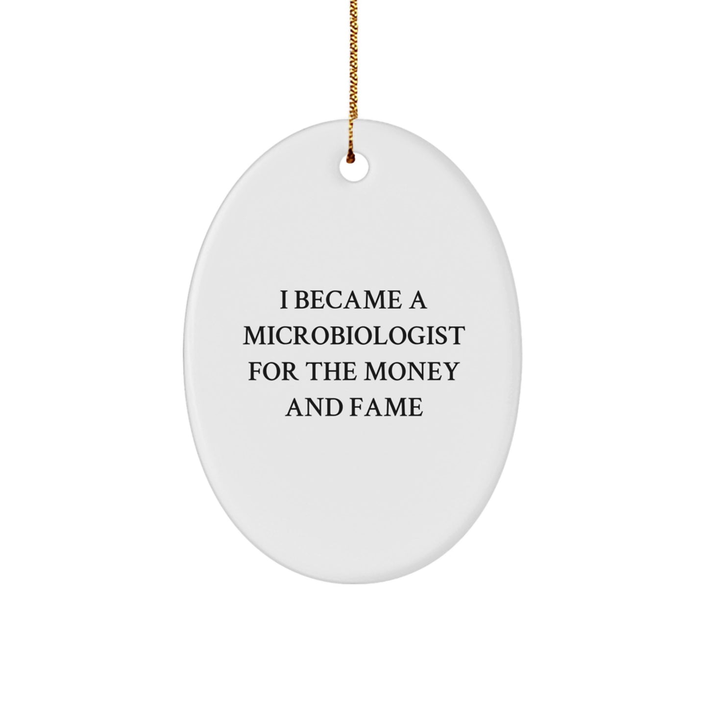 Christmas Funny Microbiologist Oval Ornament Gifts from Men to Friends - Image 1