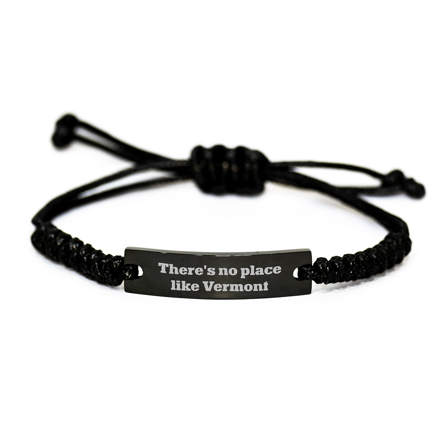 Vermont Rope Bracelet, 'There's No Place Like Vermont' Quote, Adjustable Gift for Men, Women, Friends, Family, and Coworkers Birthday Unique Presents - Image 1