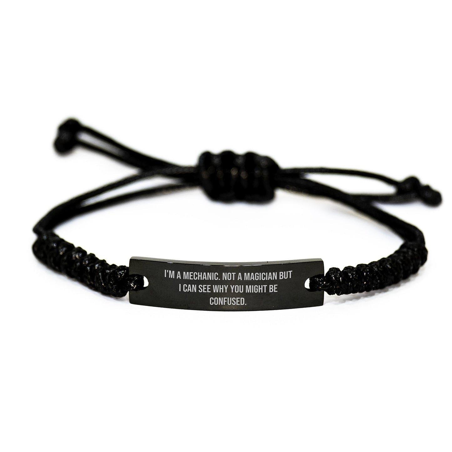 'Mechanic Magic' Graduation Unique Gifts from Friends to Mechanic, I'm A Mechanic. Not A Magician But I Can See Why You Might Be Confused. Adjustable Rope Bracelet for Men - Image 1