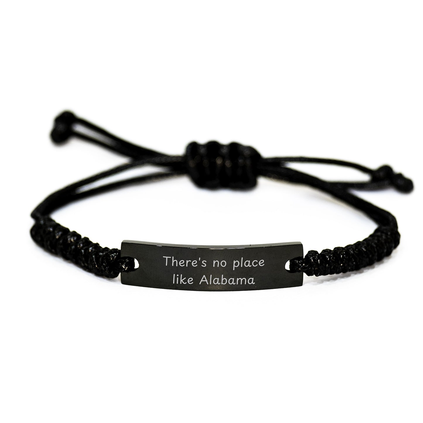 'There's No Place Like Alabama' Adjustable Rope Bracelet, Alabama Gifts for Men and Women, Graduation Unique Gifts from Family and Friends - Image 1