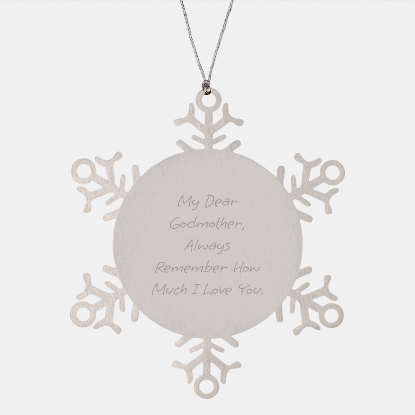 Warm Wishes from Family, Godmother Snowflake Ornament for Her, Always Remember How Much I Love You, Christmas Unique Gift from Men, Women, Friends, Coworkers, Family - Image 1