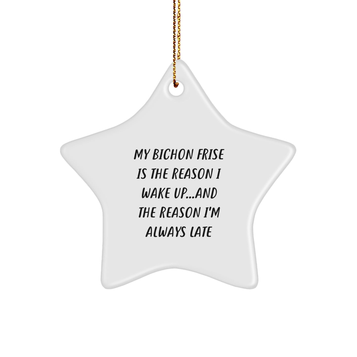 Bichon Frise Dog Gifts, Funny Quote Ornament, Star-Shaped, White, for Bichon Frise Dog Lovers, Gifts from Friends, Gifts for Bichon Frise Dog Owners, Christmas Unique Gifts - Image 1