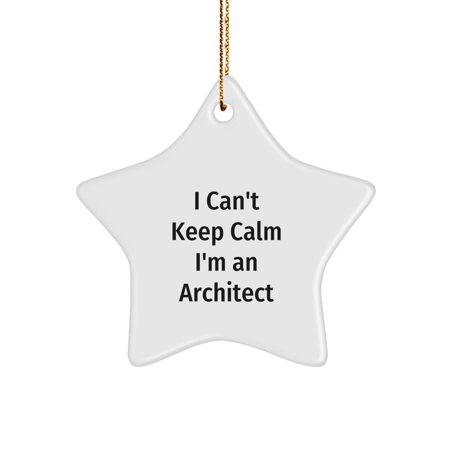 Architect Gifts: Funny I Can't Keep Calm I'm An Architect Star Ornament, Christmas Unique Gifts from Friends to Family - Image 1