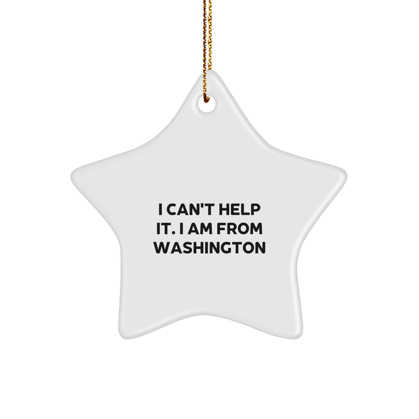 Washington Proud Star Ornament, Funny Quote Gifts for Men, Women, Friends, Coworkers, Family from Washington, Christmas Unique Treasures - Image 1