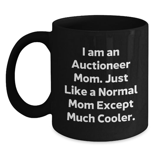 Auctioneer Mom Gifts - Funny Christmas Unique Gifts for Auctioneer Men Women Friends from Family - Black Coffee Mug - Main