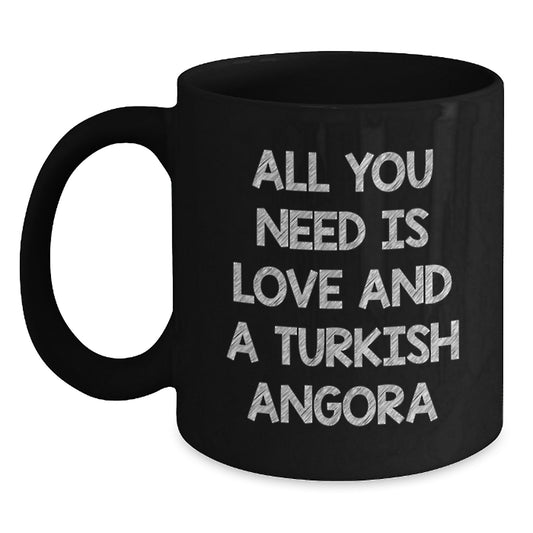 Turkish Angora Cat Lovers Gifts from Family to Turkish Angora Cat Enthusiasts, Black Coffee Mug for Graduation Unique Gifts - Main