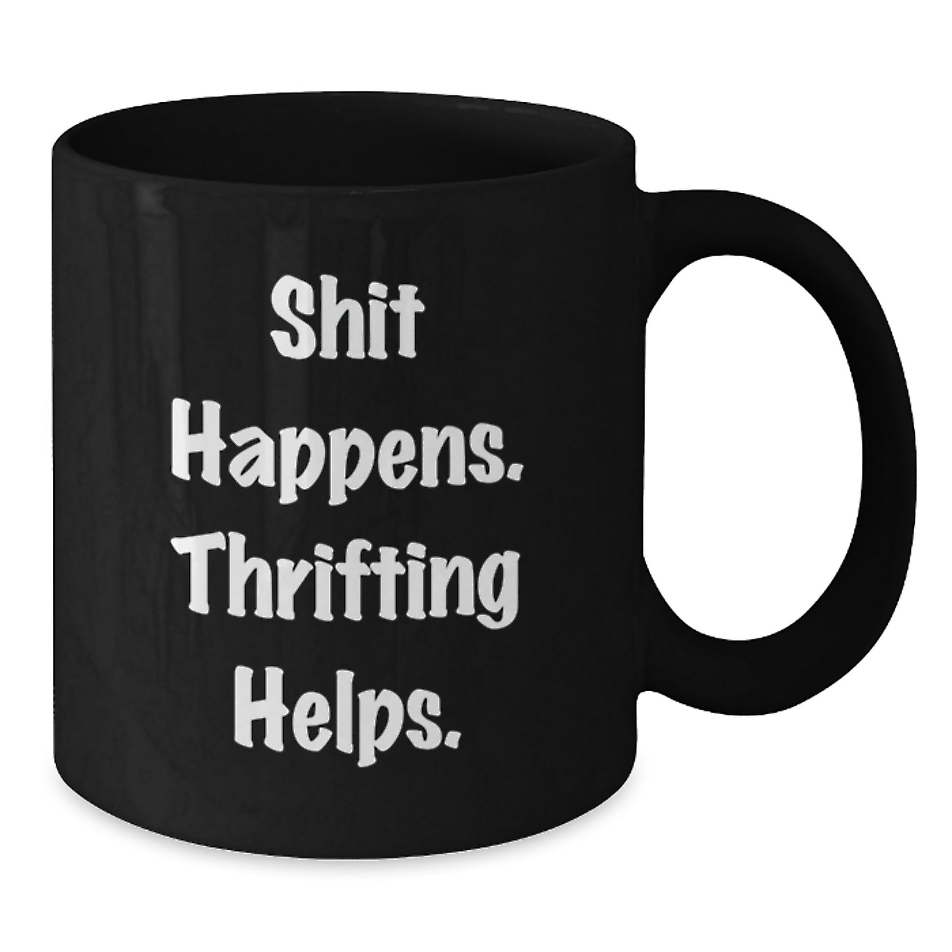 Thrifting Enthusiast's Delight, Funny Graduation Gift for Friends, Black Coffee Mug from Family - Additional