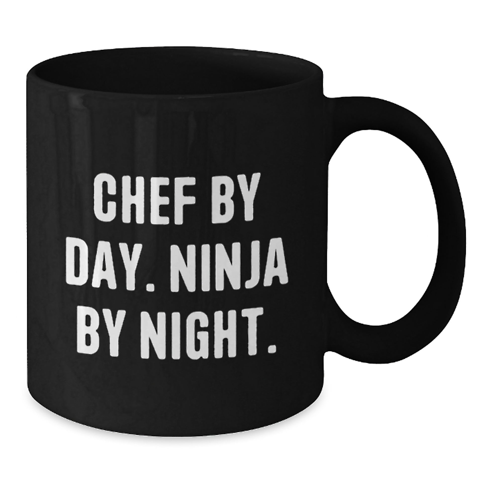 Chef By Day Ninja By Night Funny Black Coffee Mug Gifts for Chef on Birthday from Family - Additional