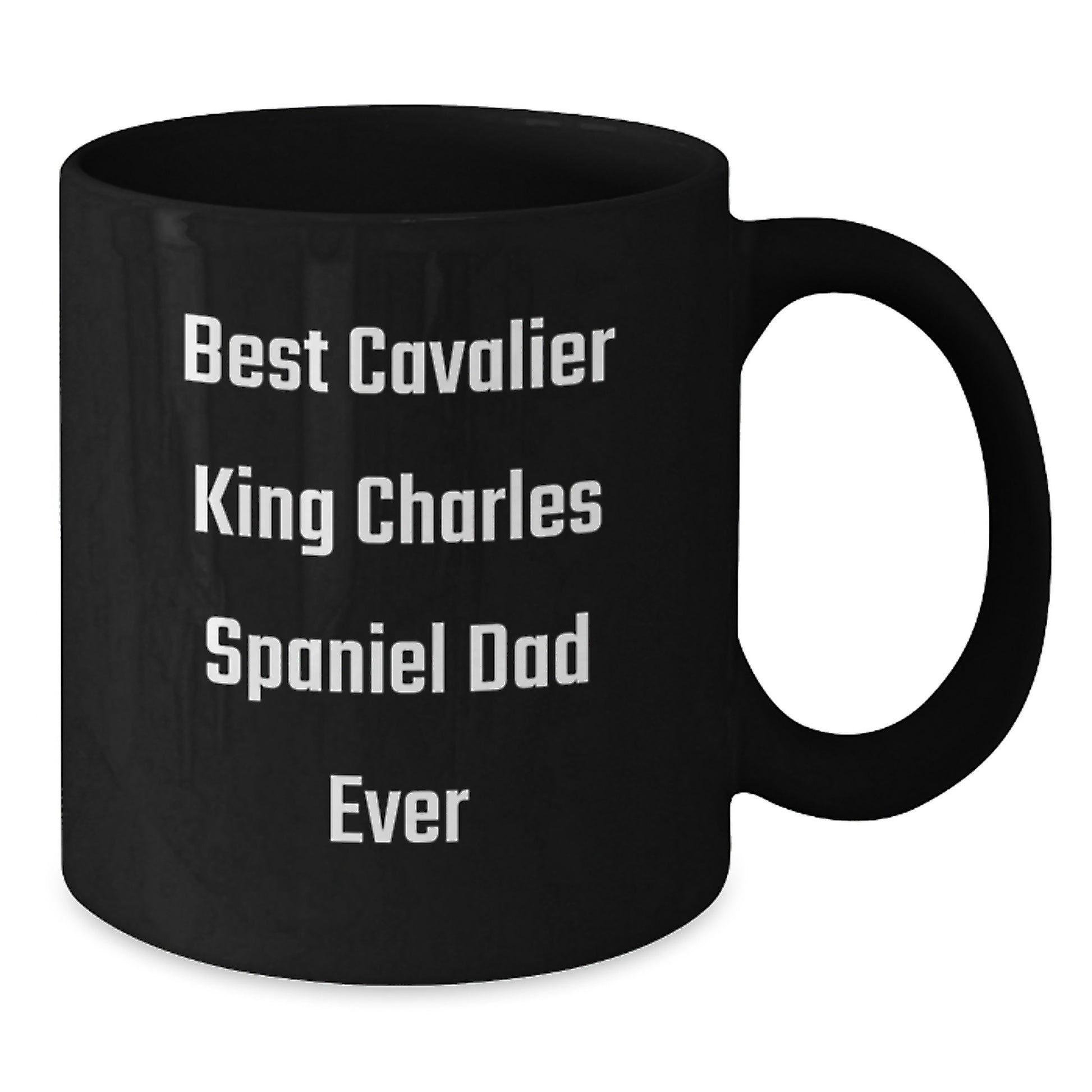 Cavalier King Charles Spaniel Dog Lovers Gift, Best Dad Ever Quote, Black Coffee Mug, Graduation Unique Gifts from Friends - Additional