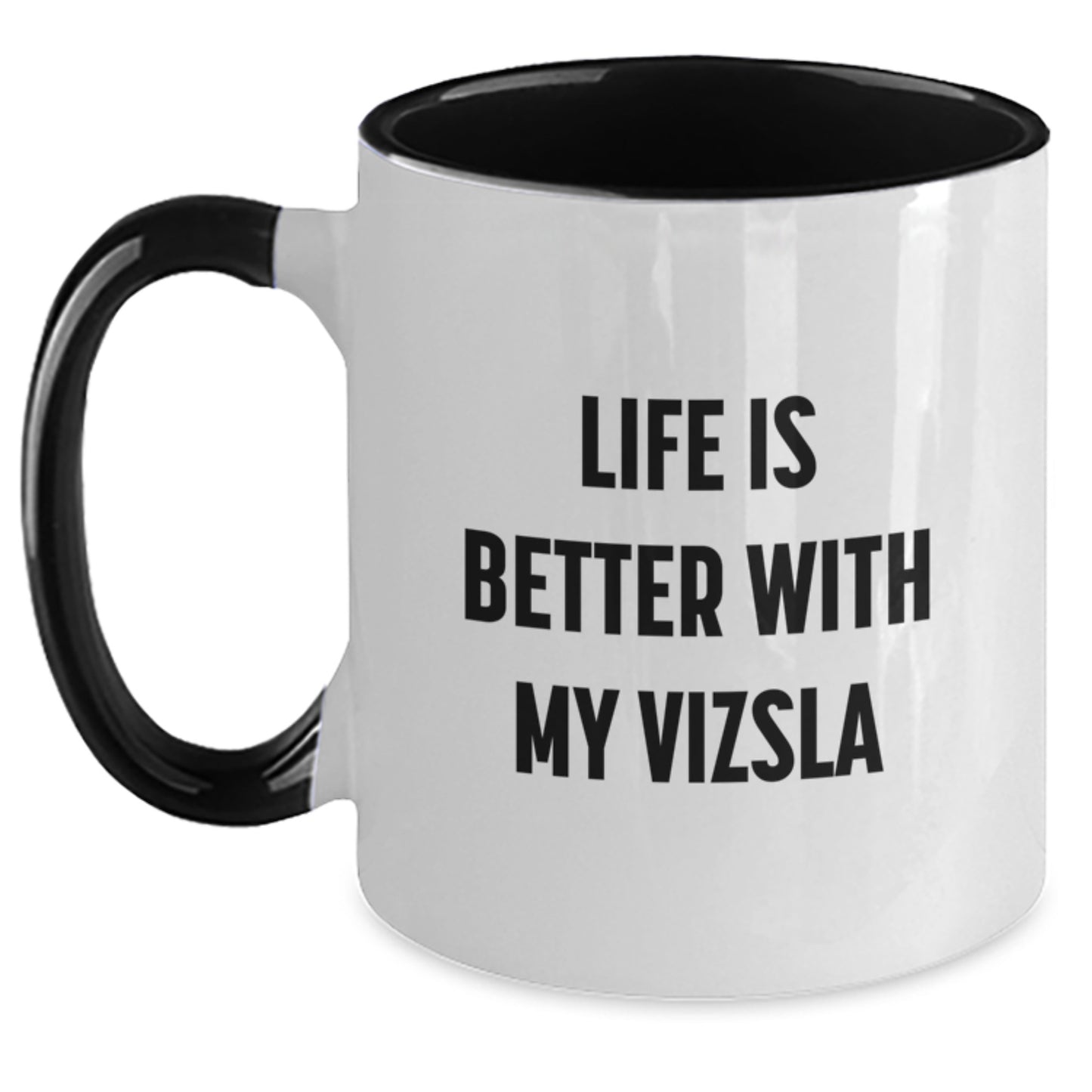 Vizsla Dog Lover Funny Gifts from Friends and Family, Life is Better with My Vizsla, Two Tone Coffee Mug for Birthday - Main