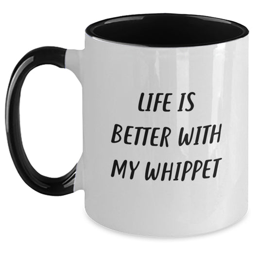 Whippet Dog Lovers Funny Coffee Mugs Gifts from Friends, Gifts for Whippet Dog Enthusiasts, Birthday Unique Gifts, Life Is Better With My Whippet - Main