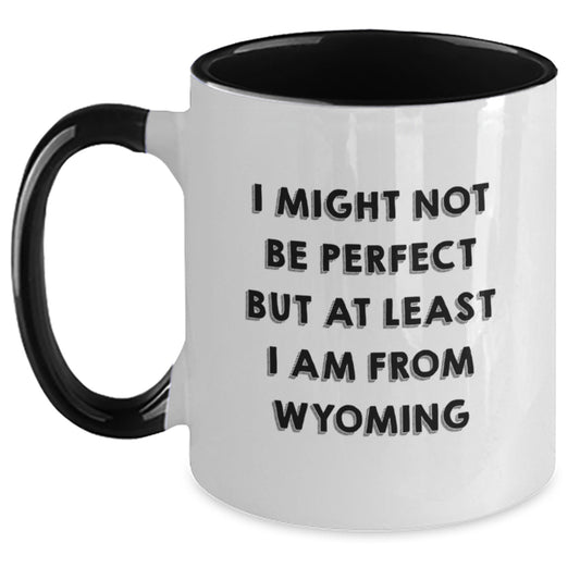 Wyoming Inspired Two Tone Coffee Mug, Funny Quote Gift from Wyoming, Unique Graduation Gift for Men Women Friends Family - Main