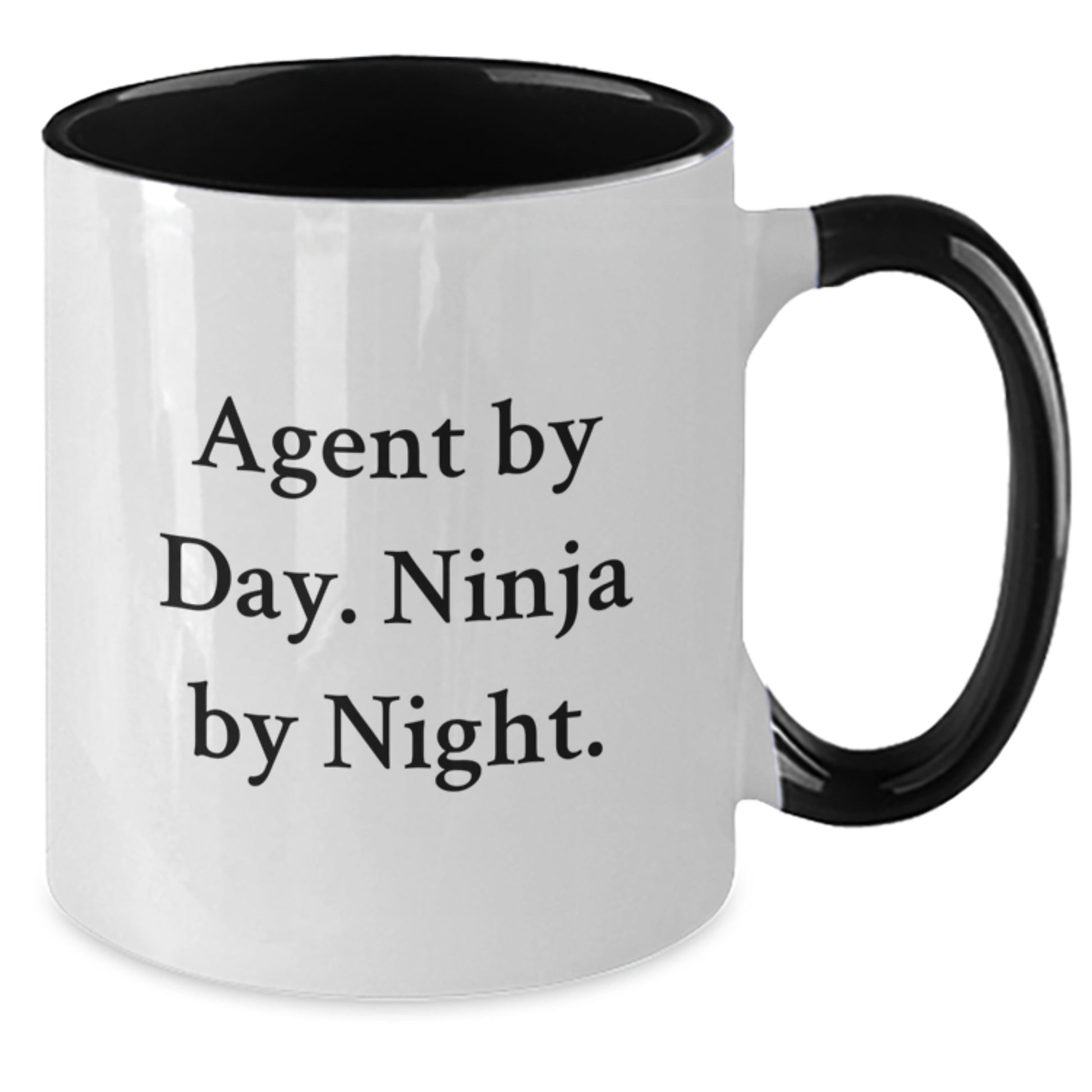 Agent By Day Ninja By Night Funny Two Tone Coffee Mug Gifts for Agent Birthday - Additional