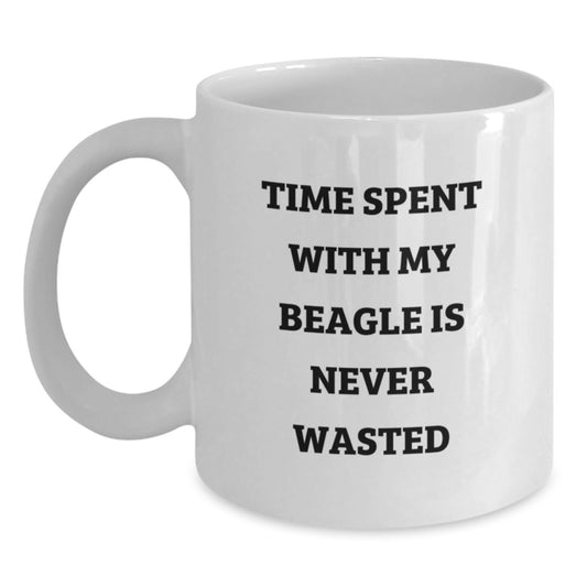 Beagle Dog Lovers' Delight Funny Quote White Coffee Mug Gifts from Family for Birthday - Main