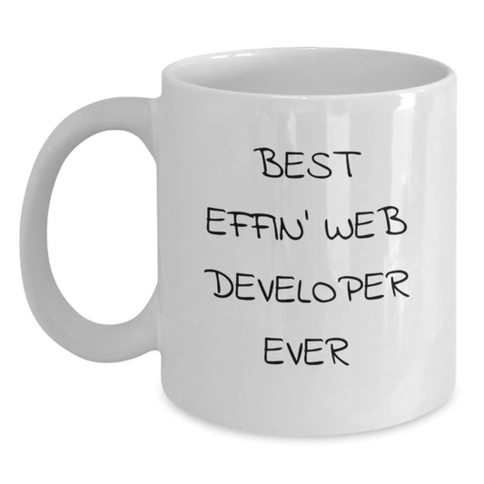 Web Developer White Coffee Mug, Funny Best Effin' Mugs for Web Developers, Gifts from Friends to Web Developers, Christmas Unique - Main