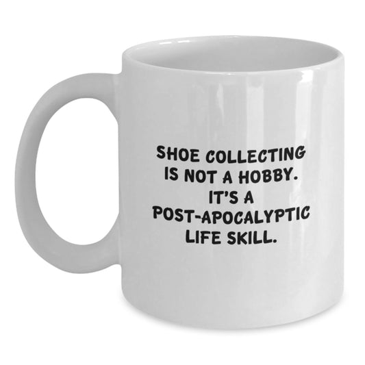 Shoe Collecting Gifts from Friends and Family, Fun White Coffee Mug, Christmas Unique Presents for Shoe Collecting Enthusiasts - Main