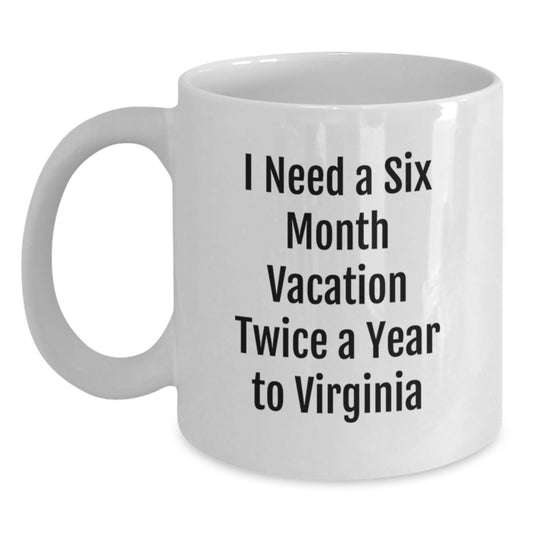 Virginia Inspired Gifts from Friends and Family, Funny White Coffee Mug, Unique for Men and Women, Perfect Christmas Memorable Presents for Virginia Enthusiasts - Main