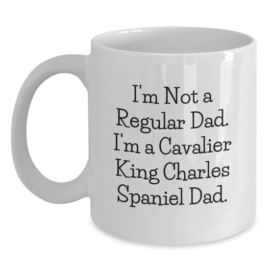 Cavalier King Charles Spaniel Dog Dad Funny Gifts for Men from Family - White Coffee Mug Graduation Unique Treasures - Main
