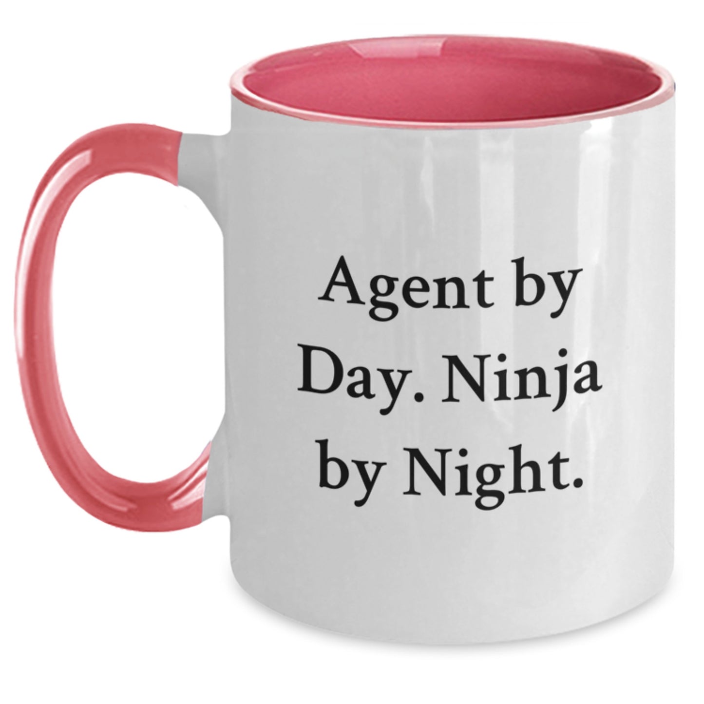Agent By Day Ninja By Night Funny Two Tone Coffee Mug Gifts for Agent Birthday - Main