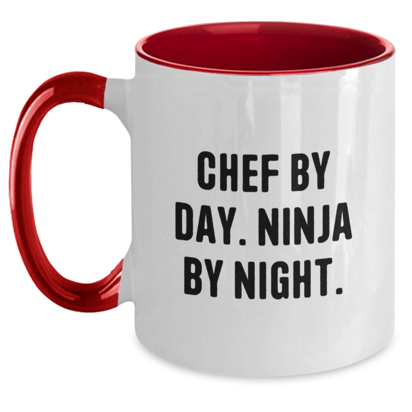 Chef By Day Ninja By Night Funny Two Tone Coffee Mug Gift for Chef Birthday - Main