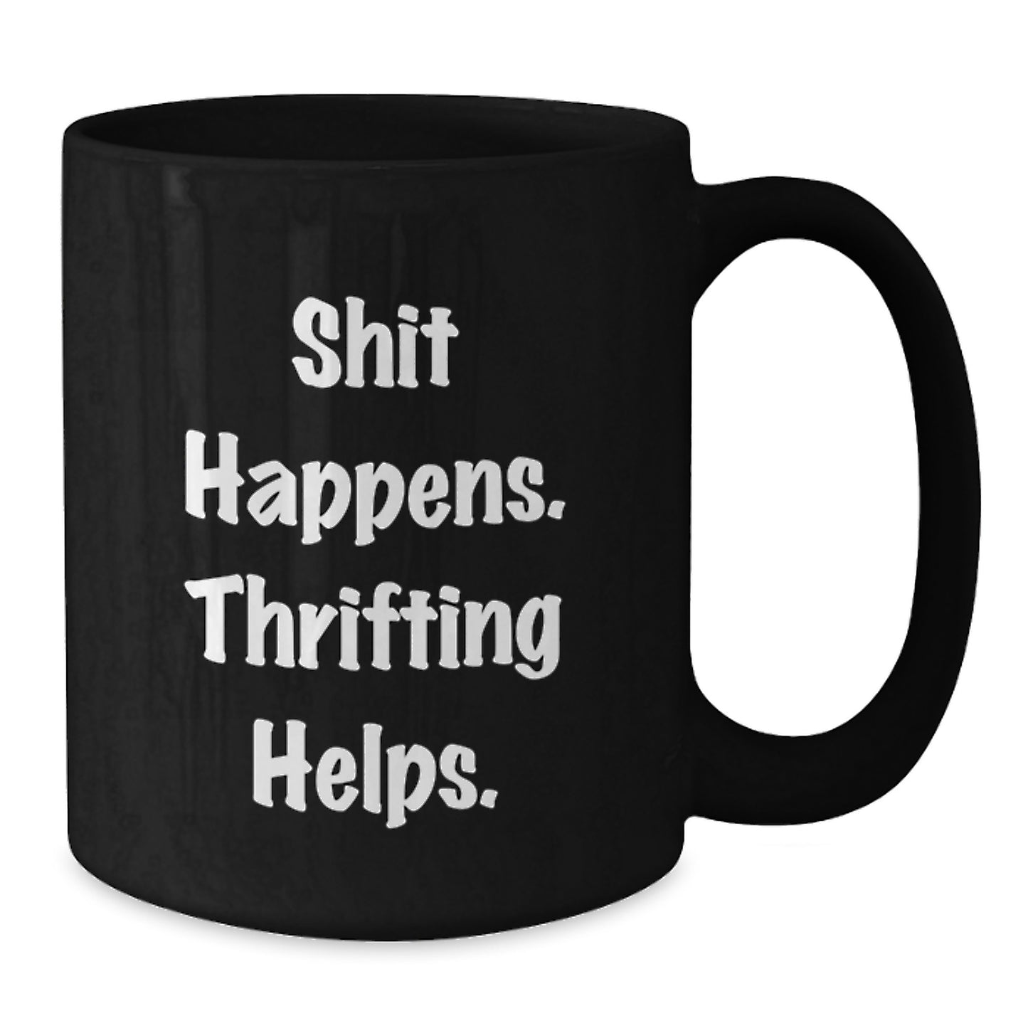 Thrifting Enthusiast's Delight, Funny Graduation Gift for Friends, Black Coffee Mug from Family - Additional