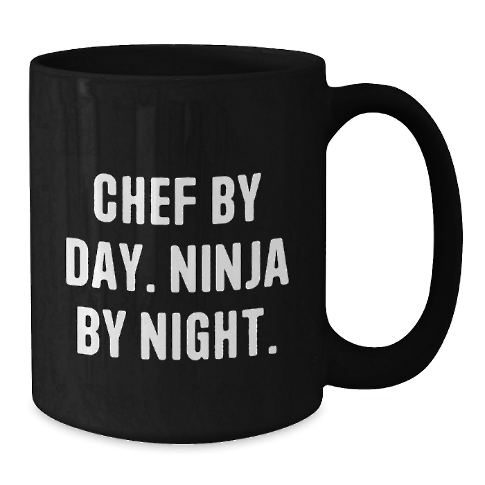 Chef By Day Ninja By Night Funny Black Coffee Mug Gifts for Chef on Birthday from Family - Additional