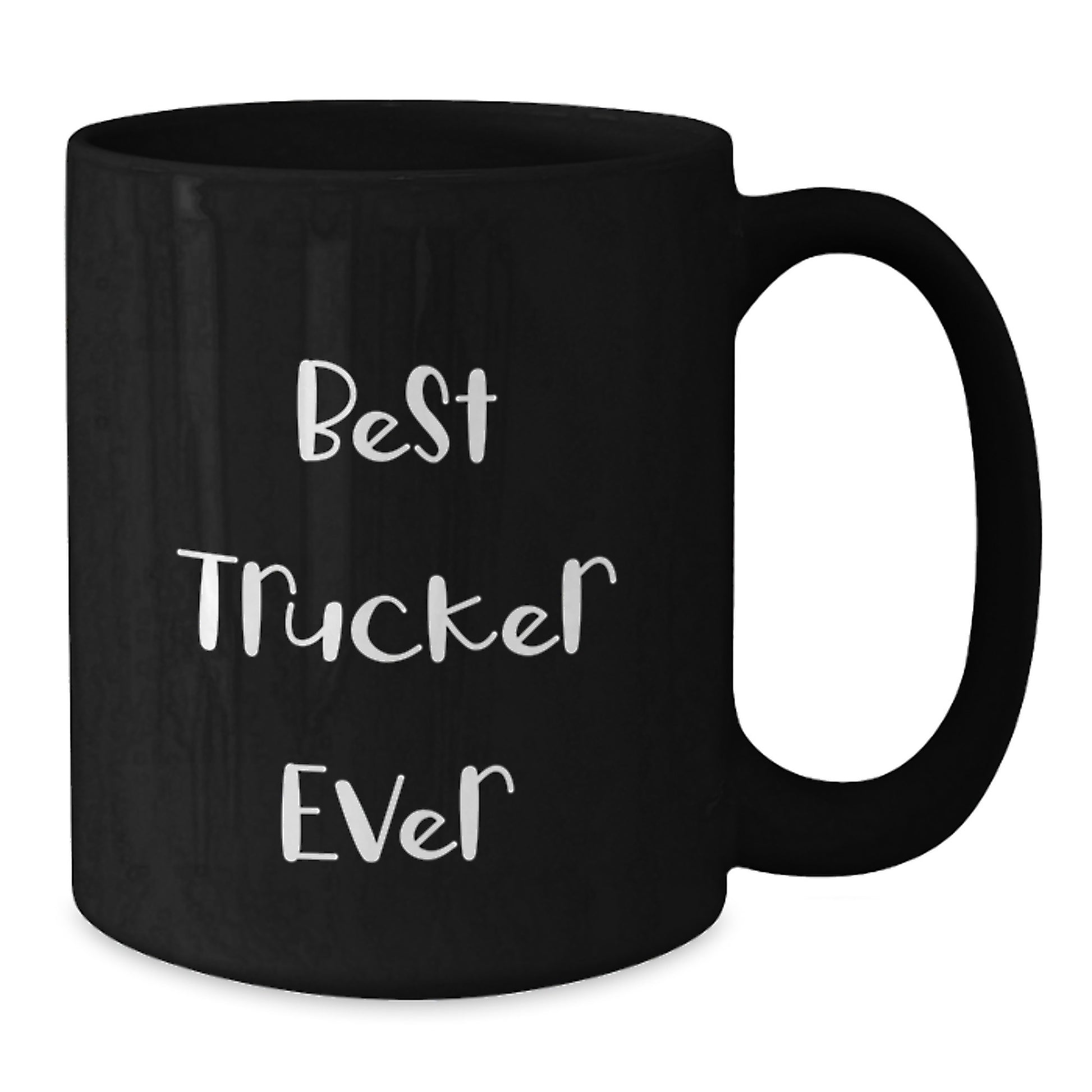 Trucker Gifts from Friends - Best Trucker Ever Funny Coffee Mug for Graduation, Black 11oz or 15oz Microwave Safe Ceramic Mug for Men - Additional
