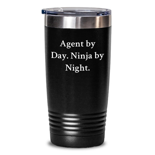 Agent Gifts: Agent By Day. Ninja By Night. Funny Birthday Tumbler for Men, Women, Coworkers, Family - 20oz or 30oz Capacity - Main