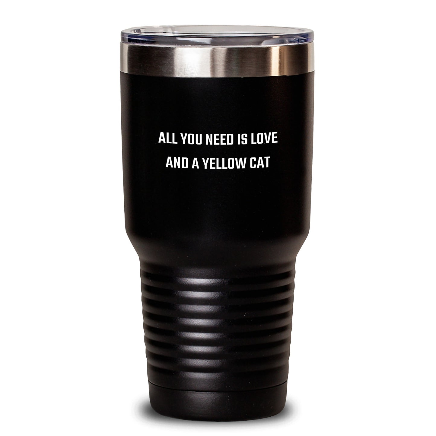 Yellow Cat Lovers' Inspirational Quote Tumbler, Gifts from Friends for Yellow Cat Enthusiasts, Birthday Unique Gifts, 20oz or 30oz Capacity, Stainless Steel - Main