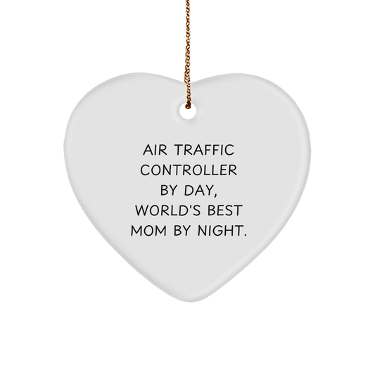 Air Traffic Controller Gifts, Funny Quote Heart Ornament, Gifts from Family for Air Traffic Controller, Christmas Unique Gifts - Image 1