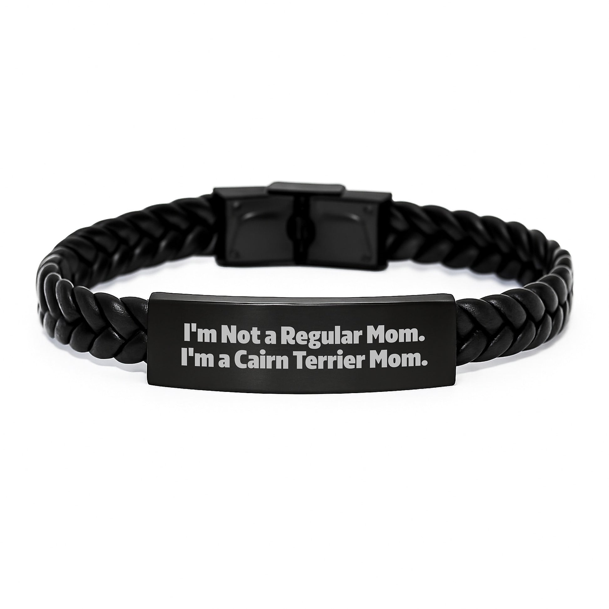 Cairn Terrier Dog Mom Interlaced Leather Bracelte - Funny Quote Gifts for Her, Birthday Unique Gifts from Friends, Coworkers, Family, and Loved Ones - Image 1
