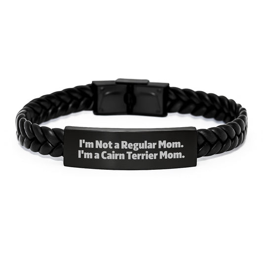 Cairn Terrier Dog Mom Interlaced Leather Bracelte - Funny Quote Gifts for Her, Birthday Unique Gifts from Friends, Coworkers, Family, and Loved Ones - Image 1