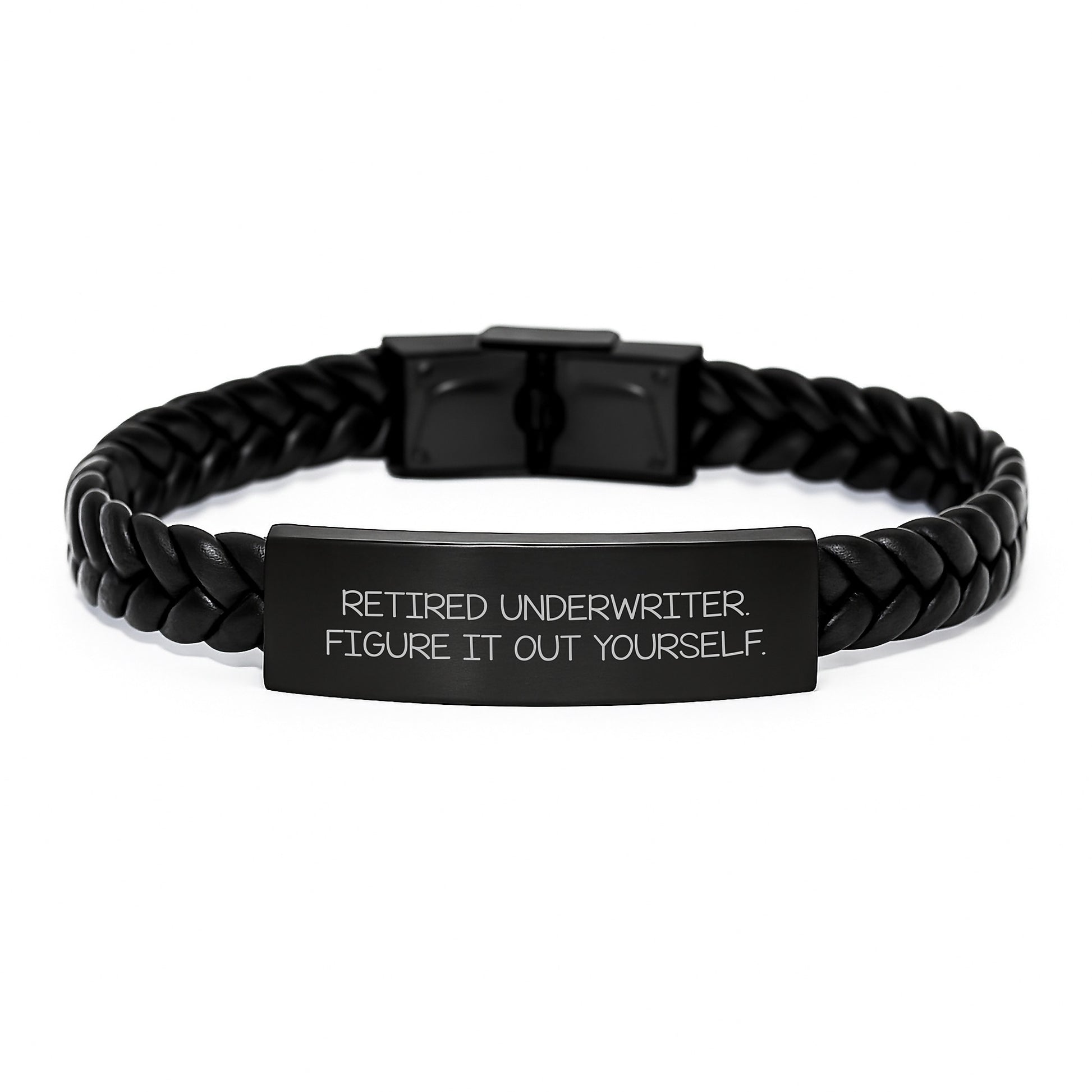 Underwriter Gifts, Birthday Unique Gifts from Friends to Retired Underwriter - Figure It Out Yourself, Interlaced Leather Bracelet for Men and Women - Image 1