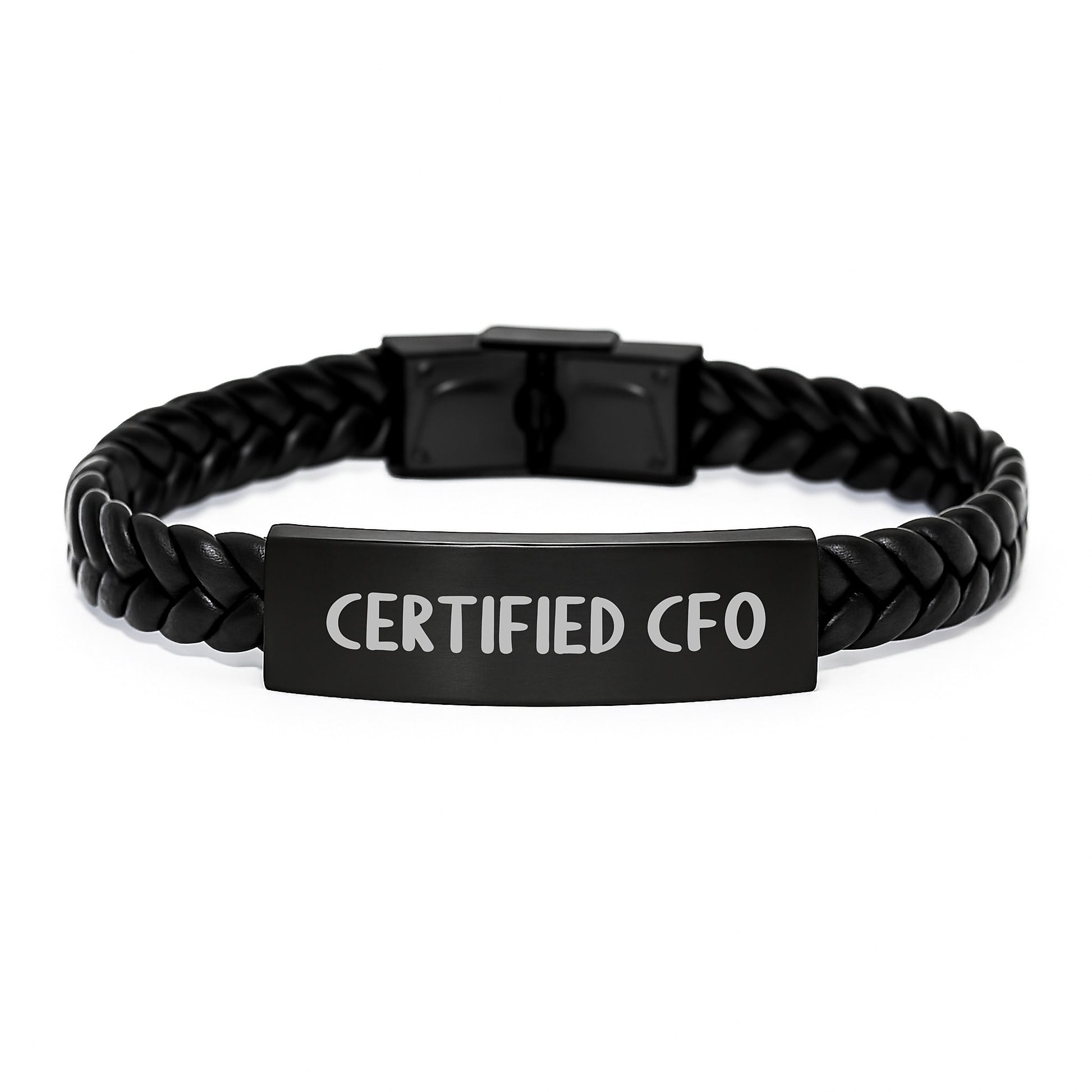 CFO Gifts, Funny Quote Certified Cfo, Interlaced Leather Bracelet for Men, Women, Friends, Coworkers - Gifts from Family, Unique Graduation Gifts for CFO, Men, Women, Friends, Coworkers - Image 1