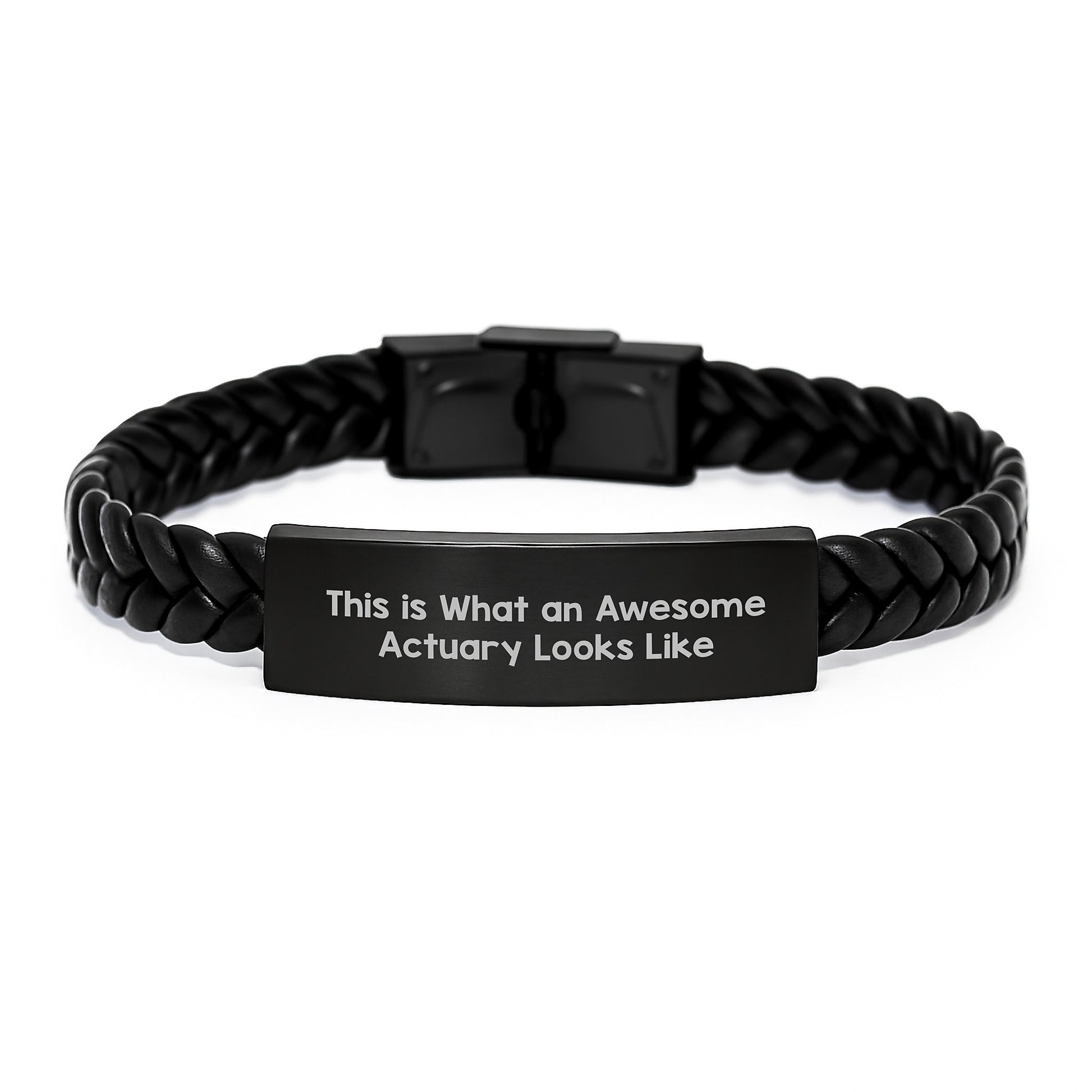 Actuary Gifts from Friends Interlaced Leather Bracelte for Birthday - 'This Is What An Awesome Actuary Looks Like' - Image 1