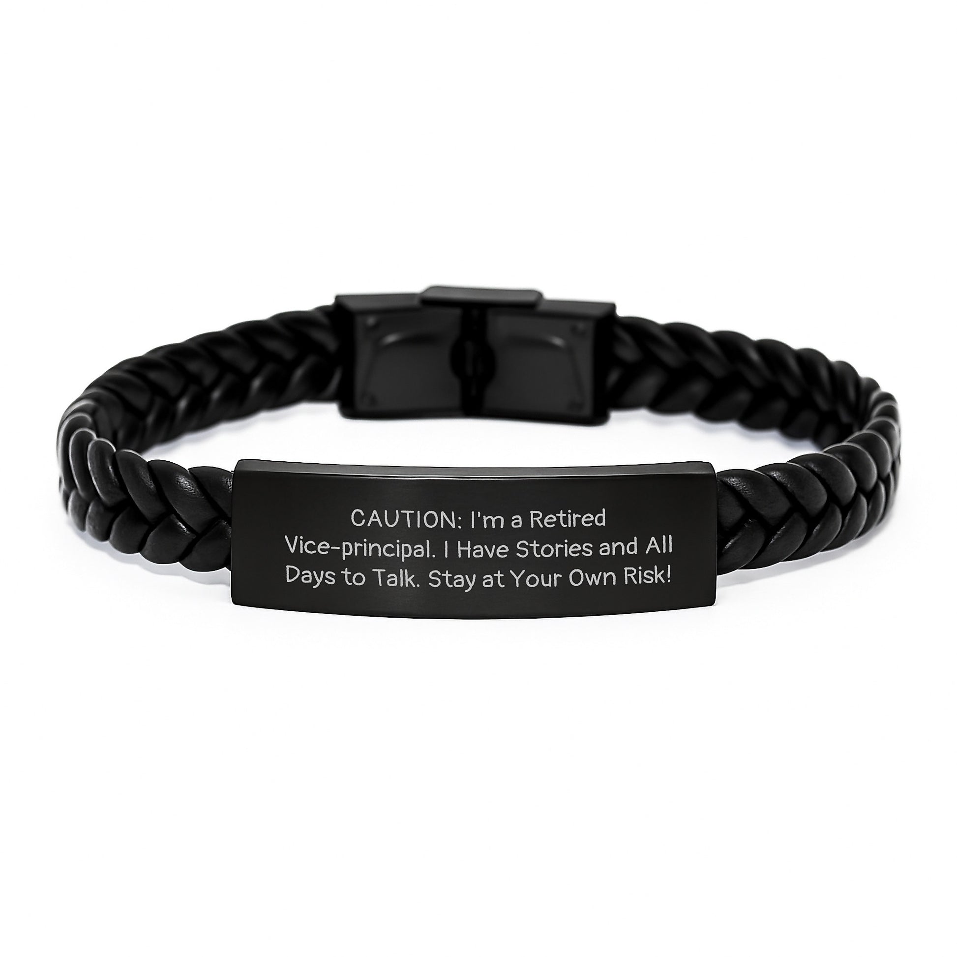 Vice-principal Humor, Interlaced Leather Bracelet, Funny Quote, Gifts from Friends for Men, Birthday Unique Gifts - Image 1