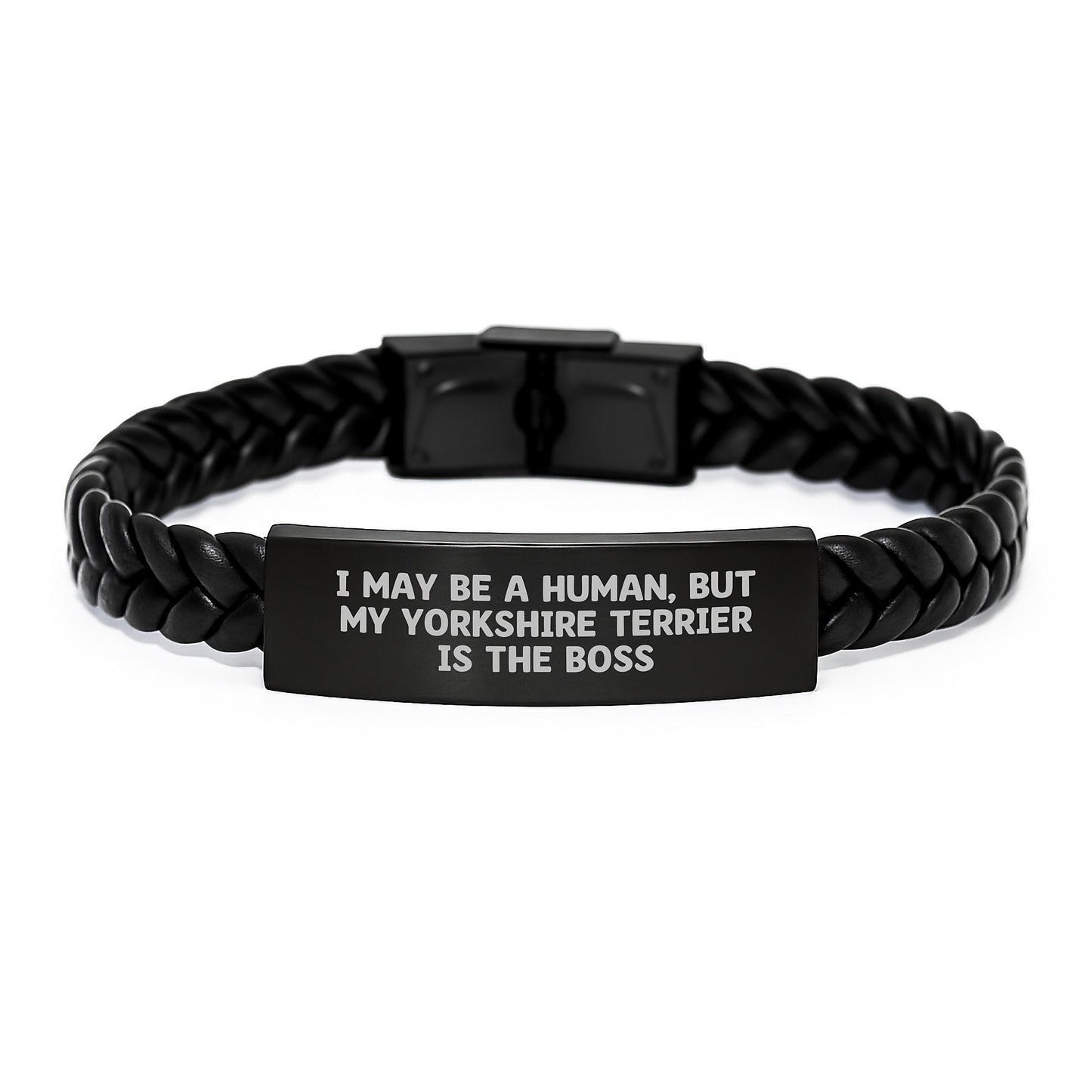 Yorkshire Terrier Dog Gifts, Funny Quote Inspired Interlaced Leather Bracelet, Birthday Unique Gifts from Men to Women, Funny Yorkshire Terrier Dog Gifts for Him Her Friend Family - Image 1