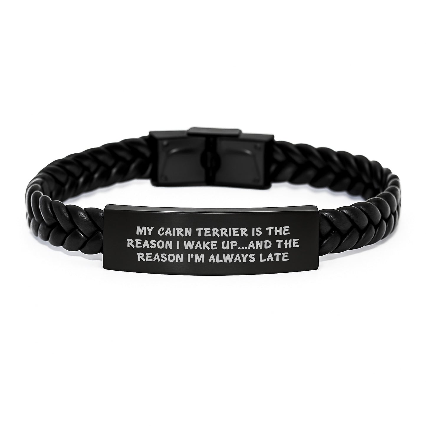 Cairn Terrier Dog Lovers Funny Gift Interlaced Leather Bracelet from Friends for Birthday - Image 1