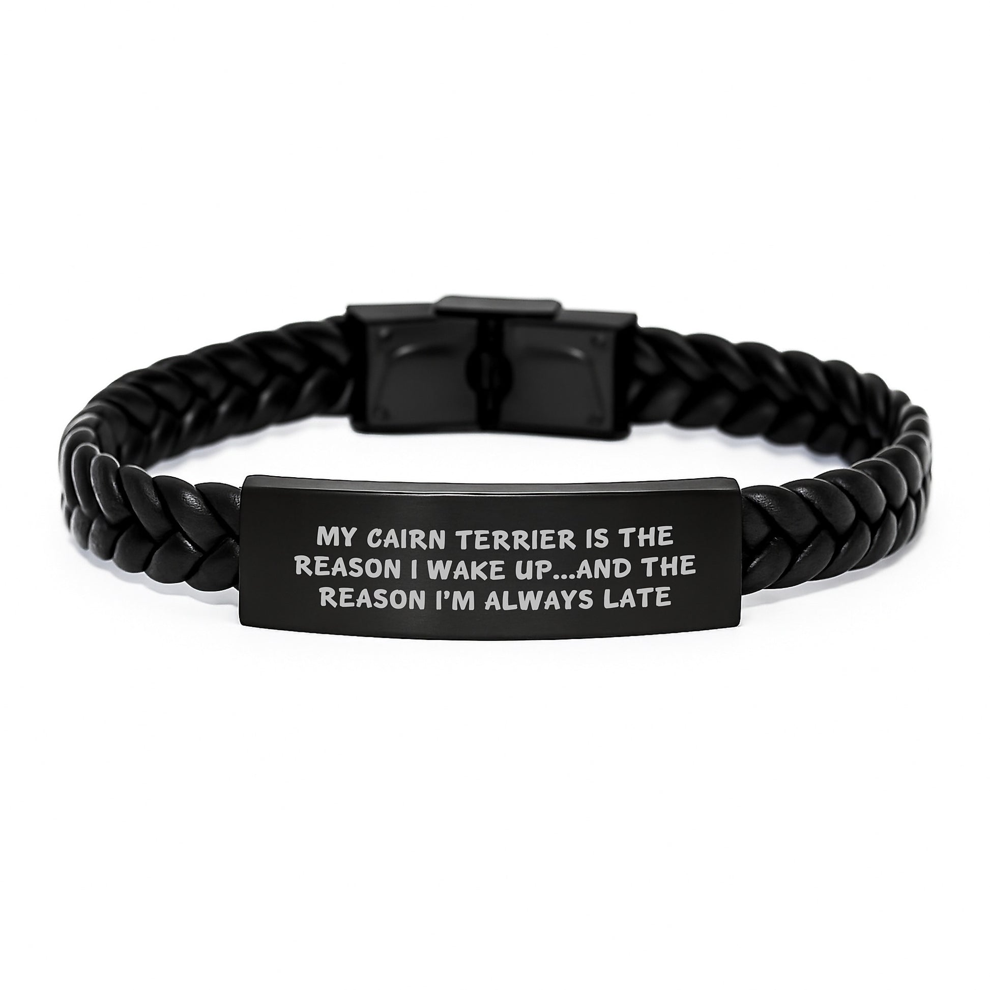 Cairn Terrier Dog Lovers Funny Gift Interlaced Leather Bracelet from Friends for Birthday - Image 1