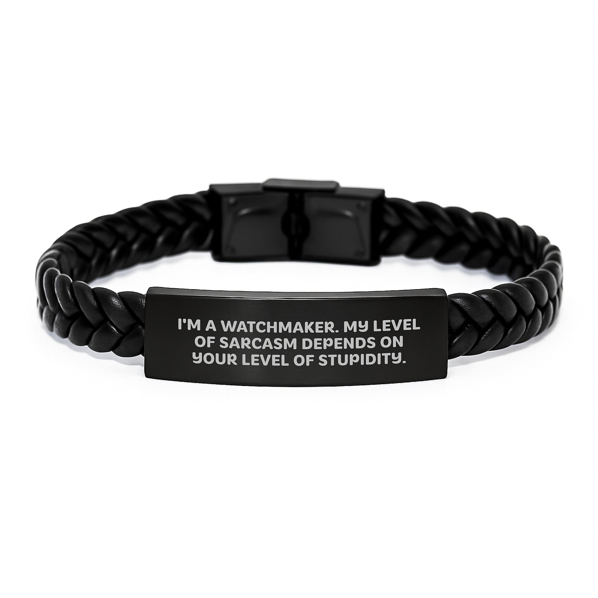 Watchmaker Gifts, Funny Quote, Interlaced Leather Bracelet, Birthday Unique Gifts from Men to Watchmaker Friends - Image 1