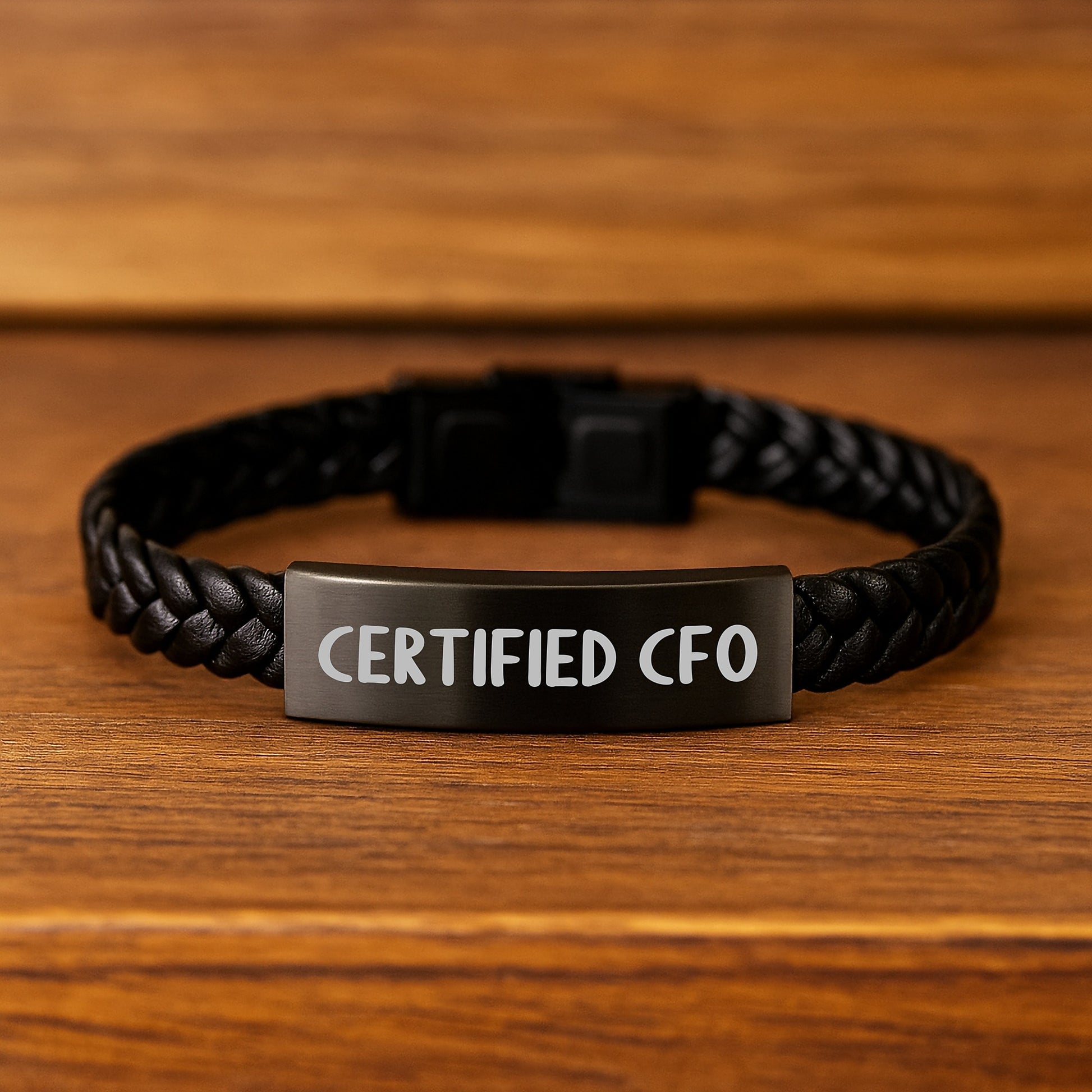 CFO Gifts, Funny Quote Certified Cfo, Interlaced Leather Bracelet for Men, Women, Friends, Coworkers - Gifts from Family, Unique Graduation Gifts for CFO, Men, Women, Friends, Coworkers - Image 2