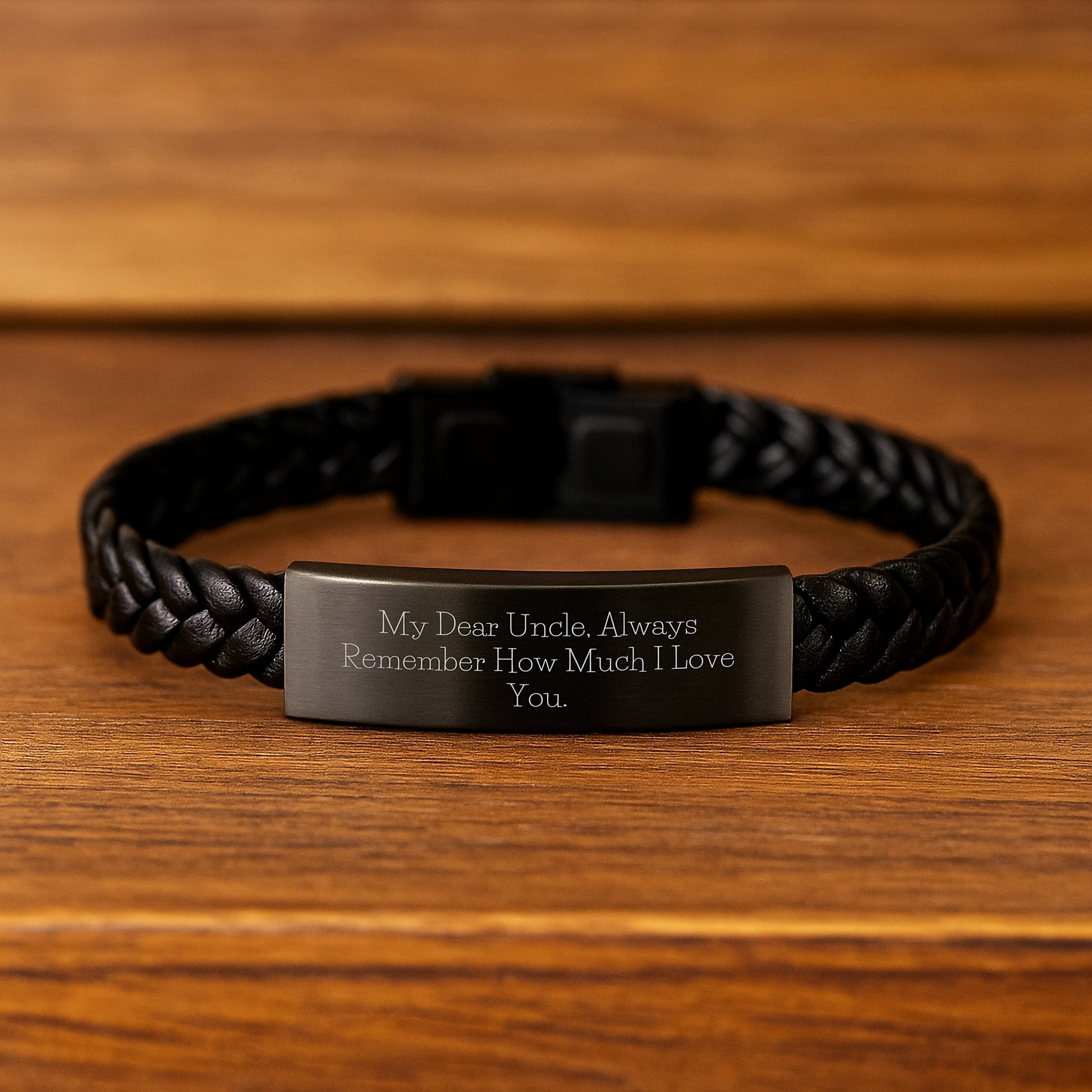Uncle Love Gift, Interlaced Leather Men's Graduation Unique Gifts from Friends, 'My Dear Uncle, Always Remember How Much I Love You.' - Image 2
