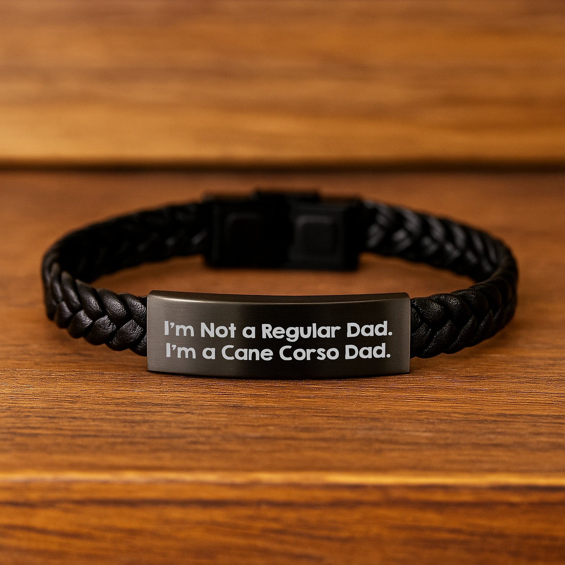 Cane Corso Dog Dad Gifts, Funny Quote Interlaced Leather Bracelet for Men, Unique Graduation Accessories from Dad to Son - Image 2