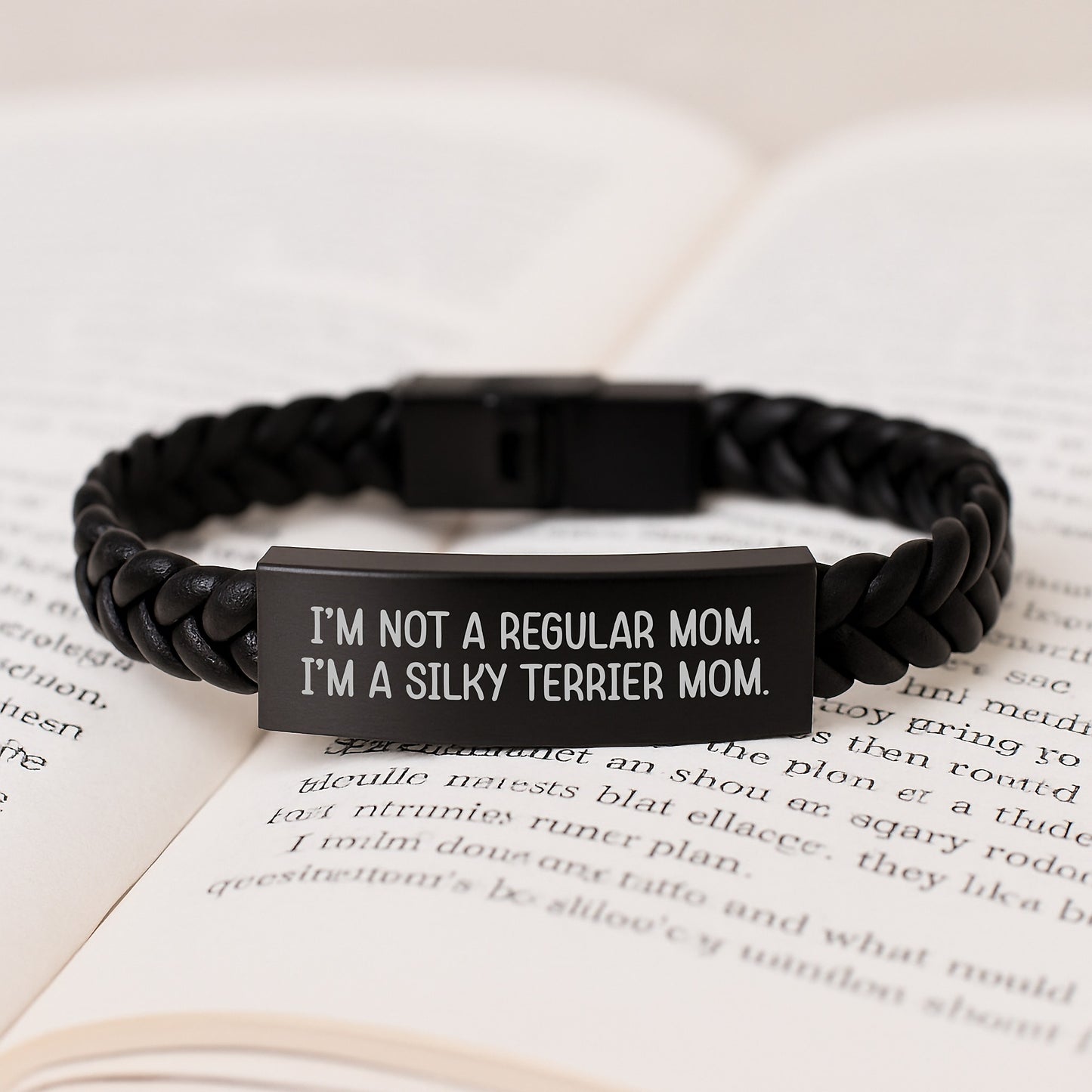 Silky Terrier Dog Mom Funny Quote Interlaced Leather Birthday Unique Gifts for Women from Friends - Image 3