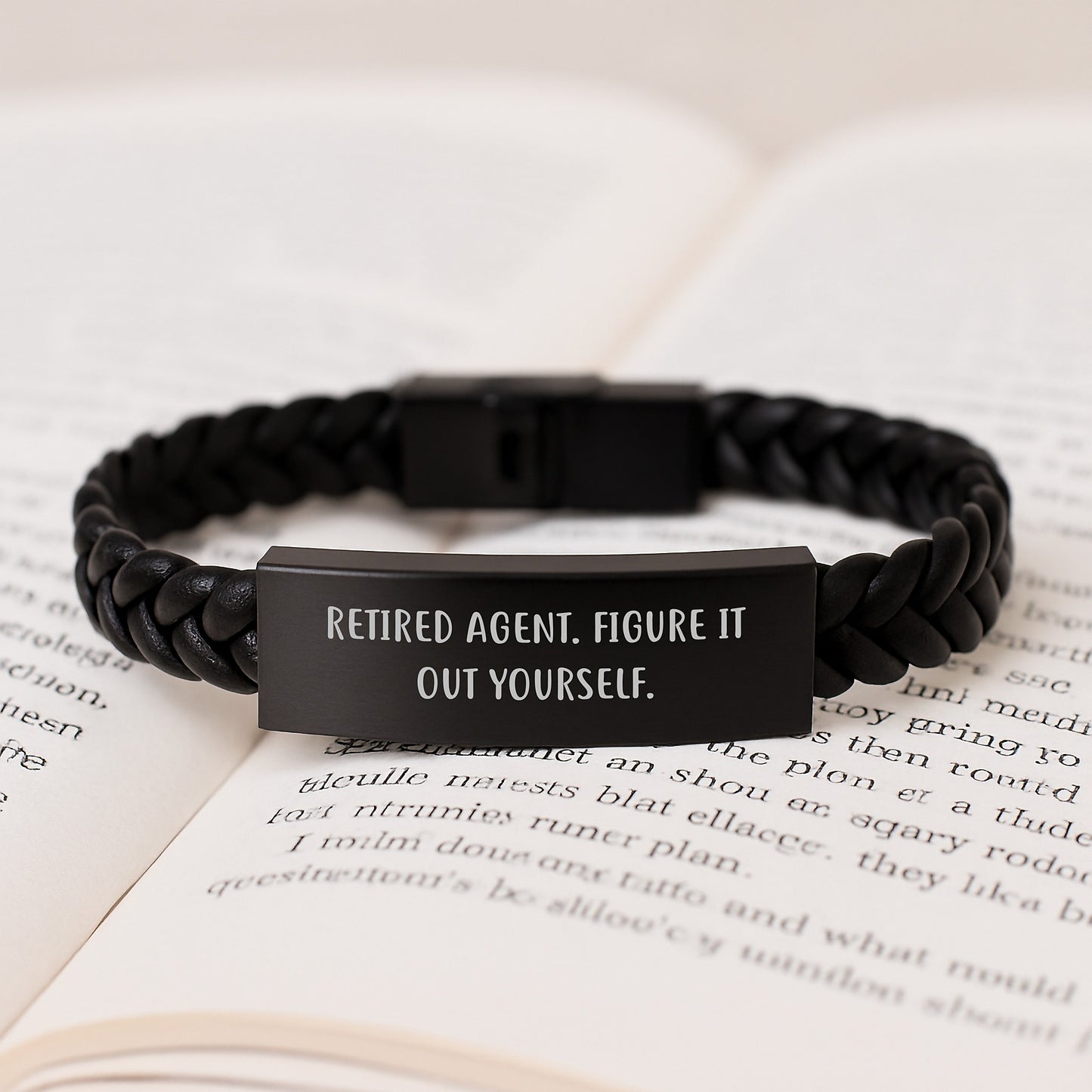 Agent Gifts from Friends, Funny Interlaced Leather Bracelet for Retired Agents, Birthday Unique Gifts - Image 3