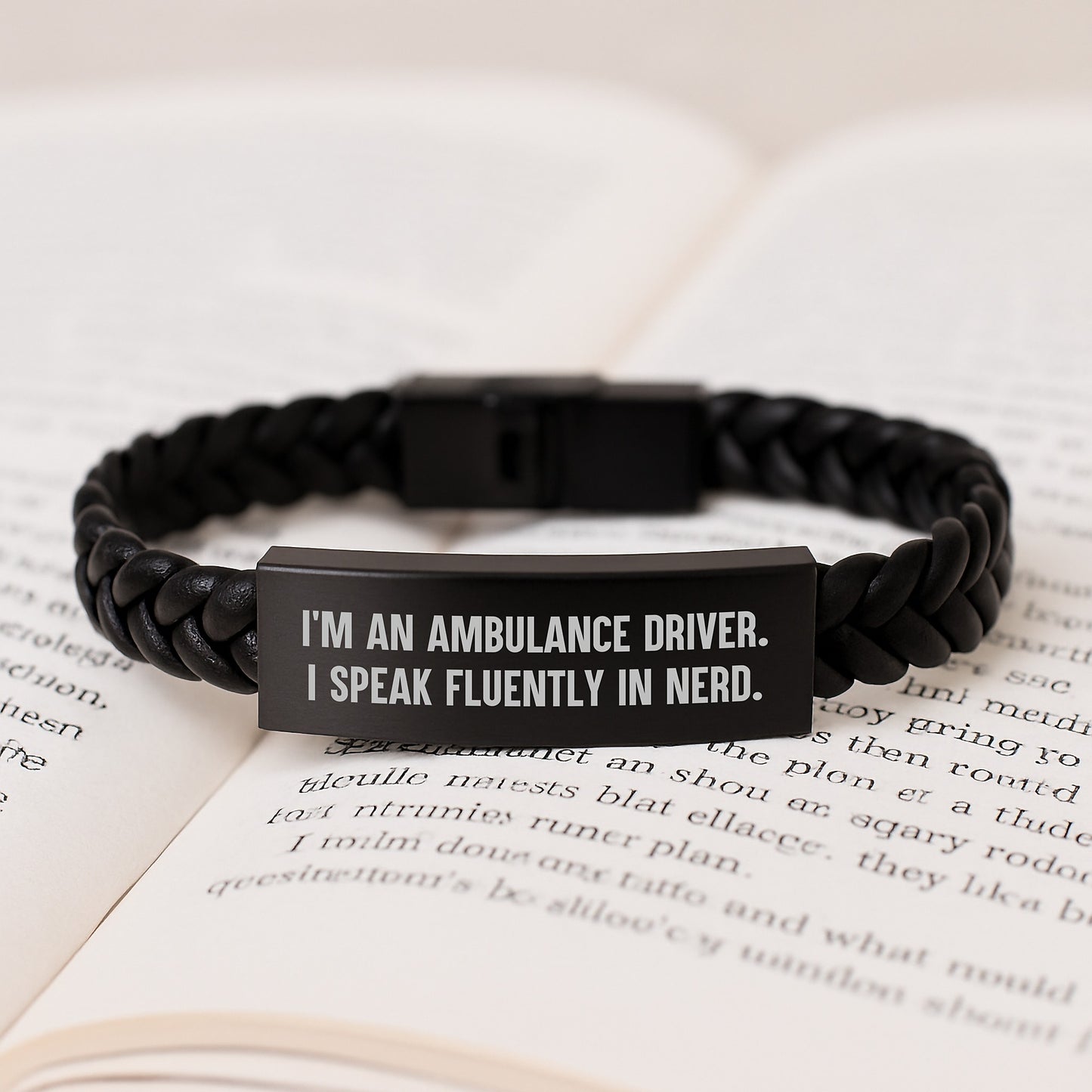Ambulance Driver Gifts Funny Quote Interlaced Leather Bracelet, Gifts from Friends, Gifts for Ambulance Driver, Birthday Unique Gifts for Men - Image 3