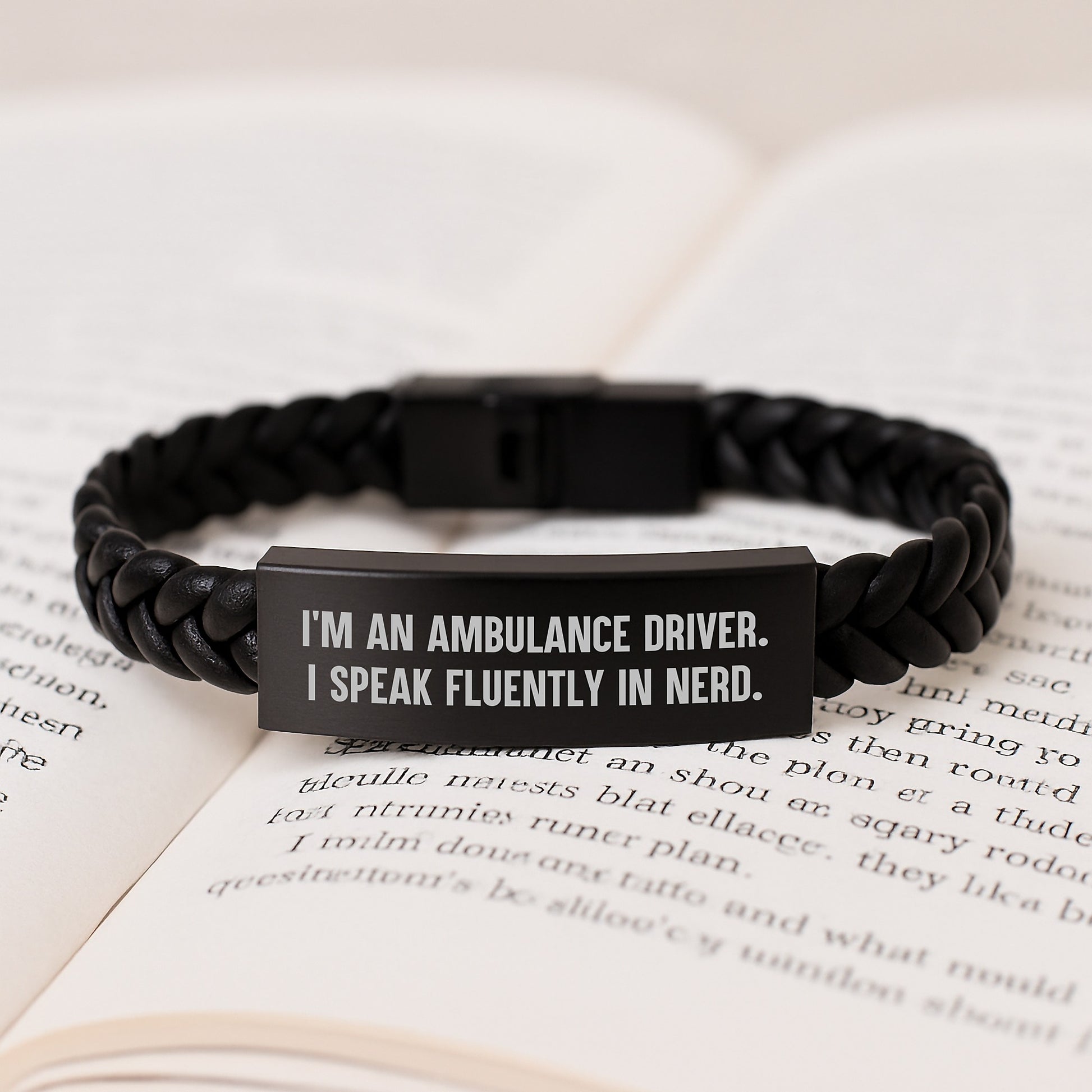 Ambulance Driver Gifts Funny Quote Interlaced Leather Bracelet, Gifts from Friends, Gifts for Ambulance Driver, Birthday Unique Gifts for Men - Image 3